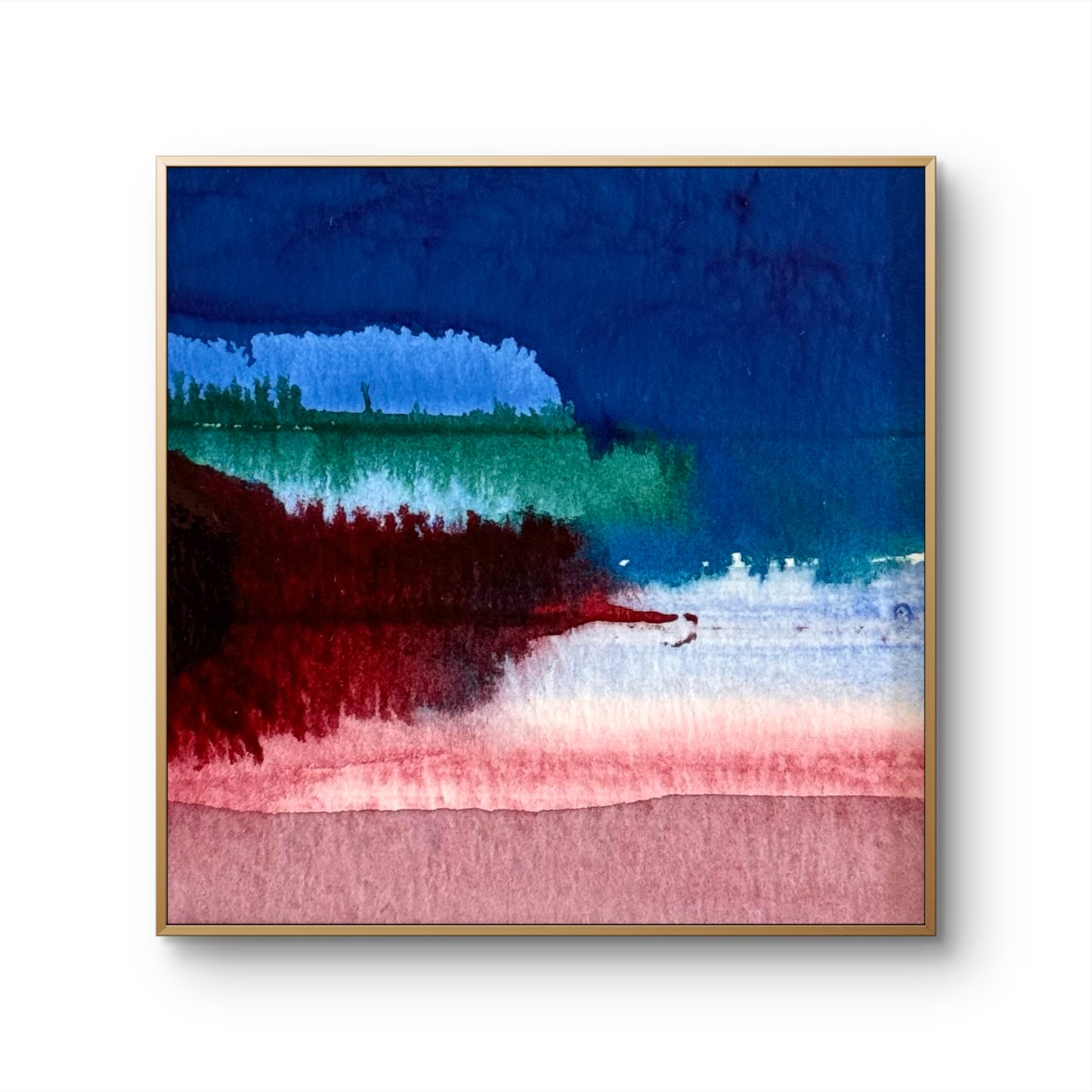 "Shoreline IV" - 6 x 6 cm - Ink and Acrylic on paper