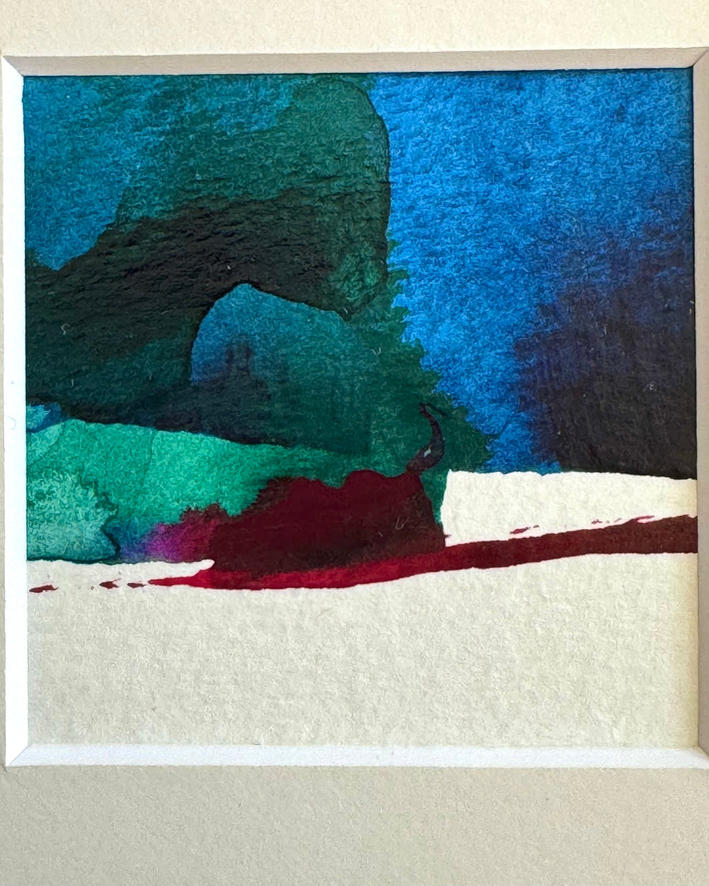 "Shoreline I" - 6 x 6 cm - Ink and Acrylic on paper