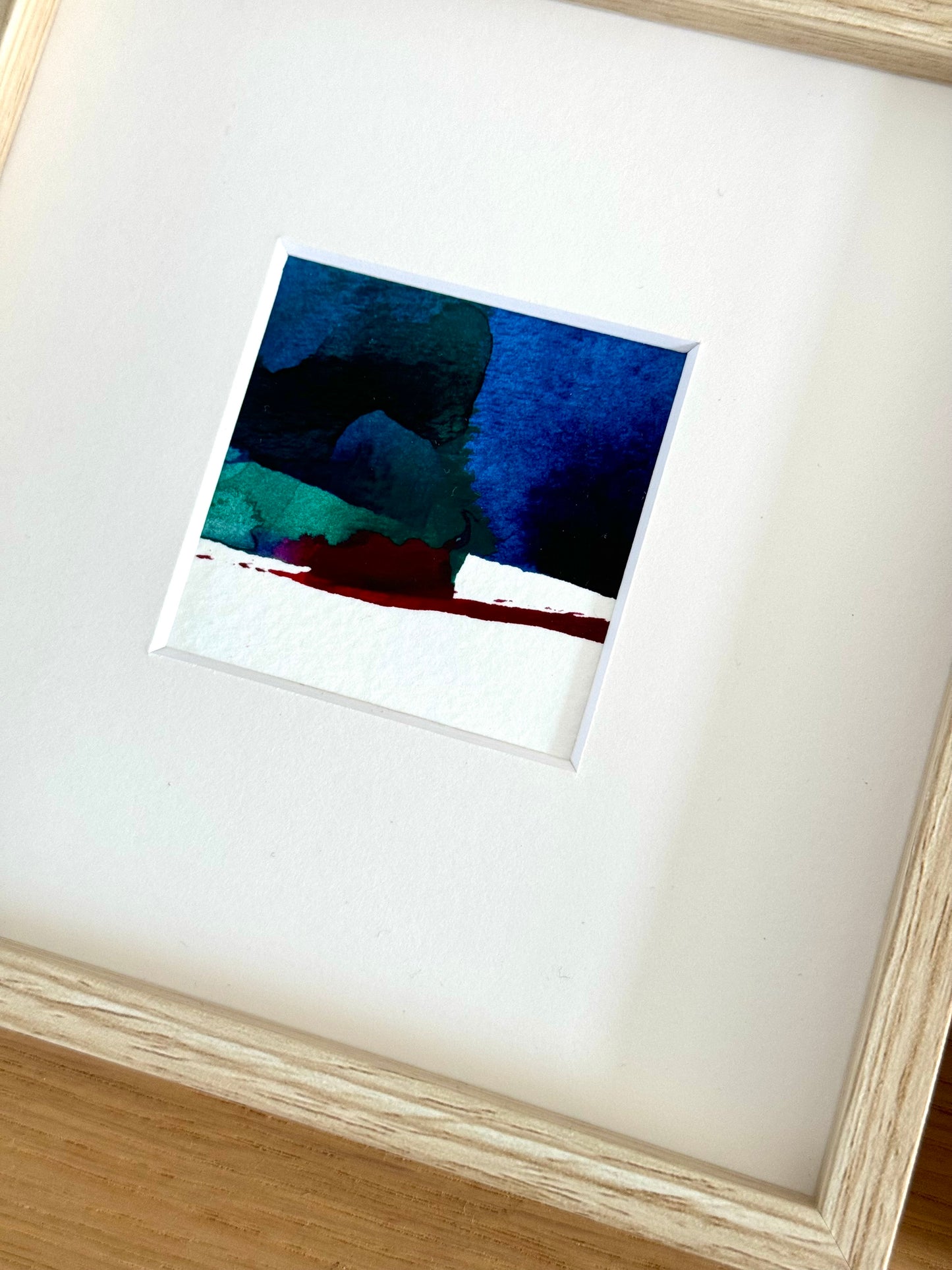 "Shoreline I" - 6 x 6 cm - Ink and Acrylic on paper