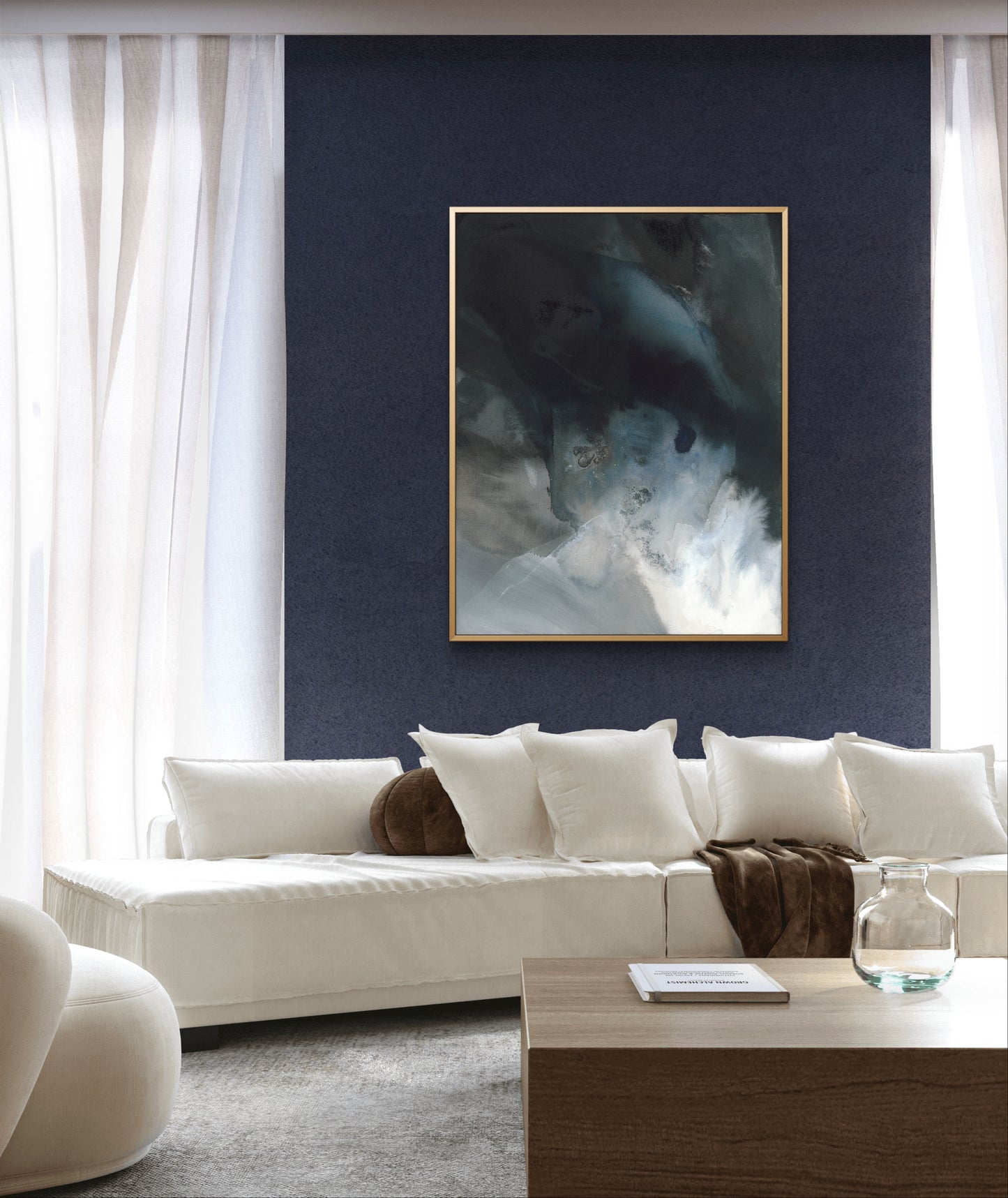 "Monsoon", 70 x 90, framed in oak