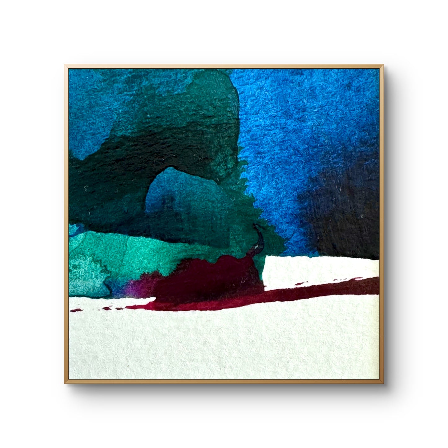"Shoreline I" - 6 x 6 cm - Ink and Acrylic on paper