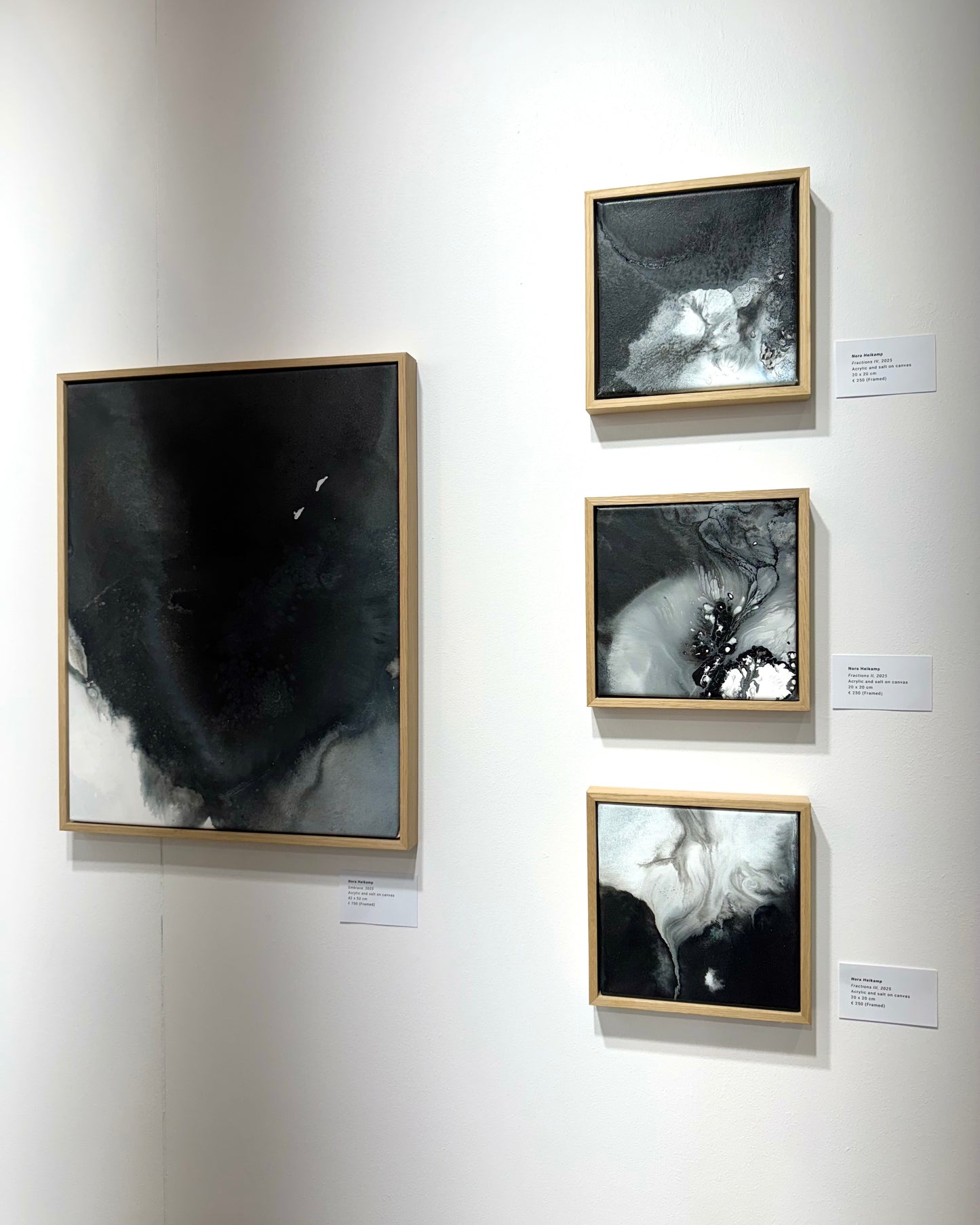 "Fractions III", 20 x 20, framed in oak