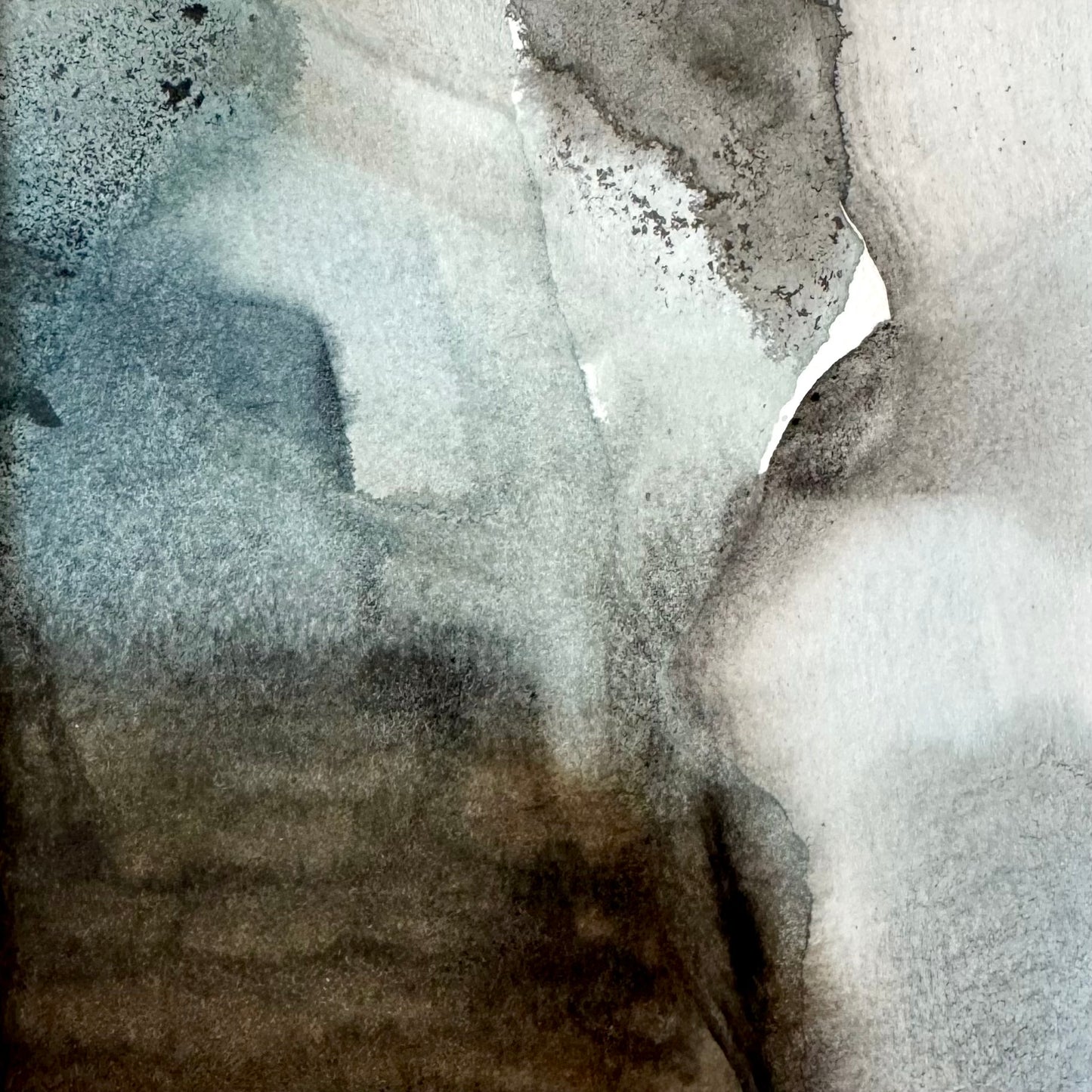 "Upstream" - 10 x 10 cm - Acrylic on paper