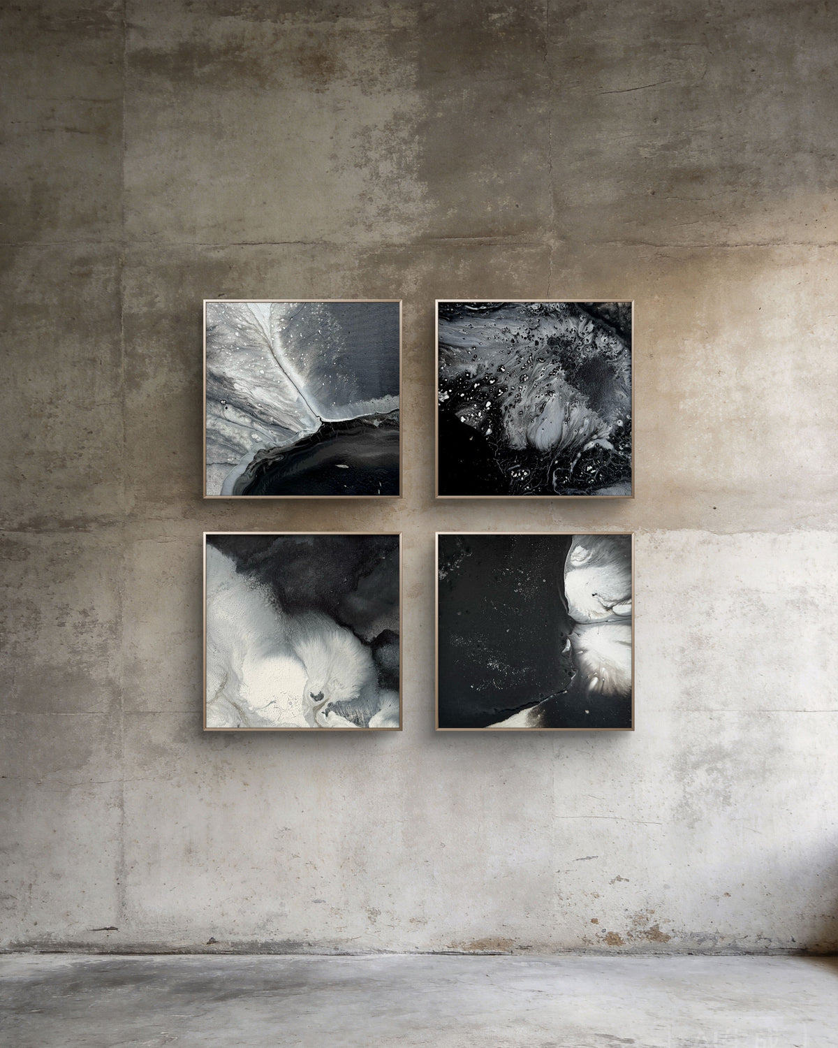 "Traces III", 20 x 20, framed in oak