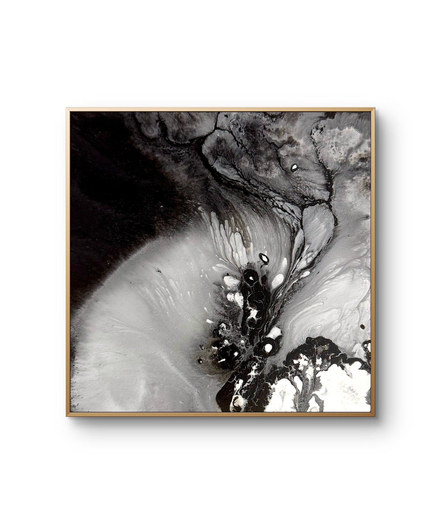 "Fractions II", 20 x 20, framed in oak