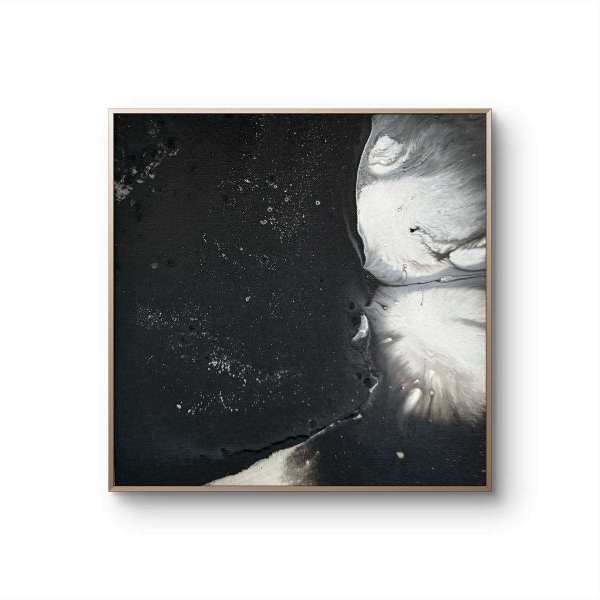 "Traces II", 20 x 20, framed in oak