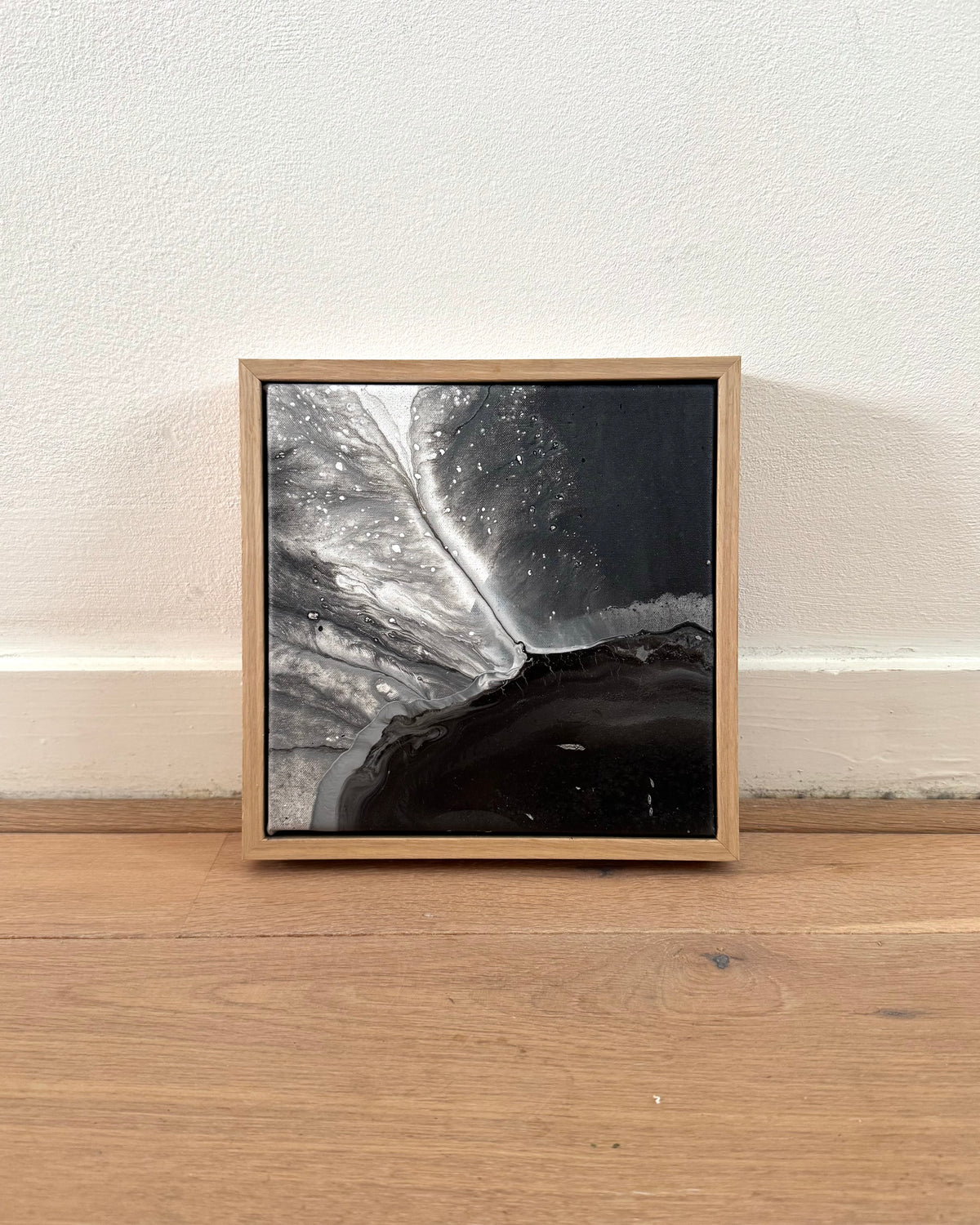 "Traces IV", 20 x 20, framed in oak