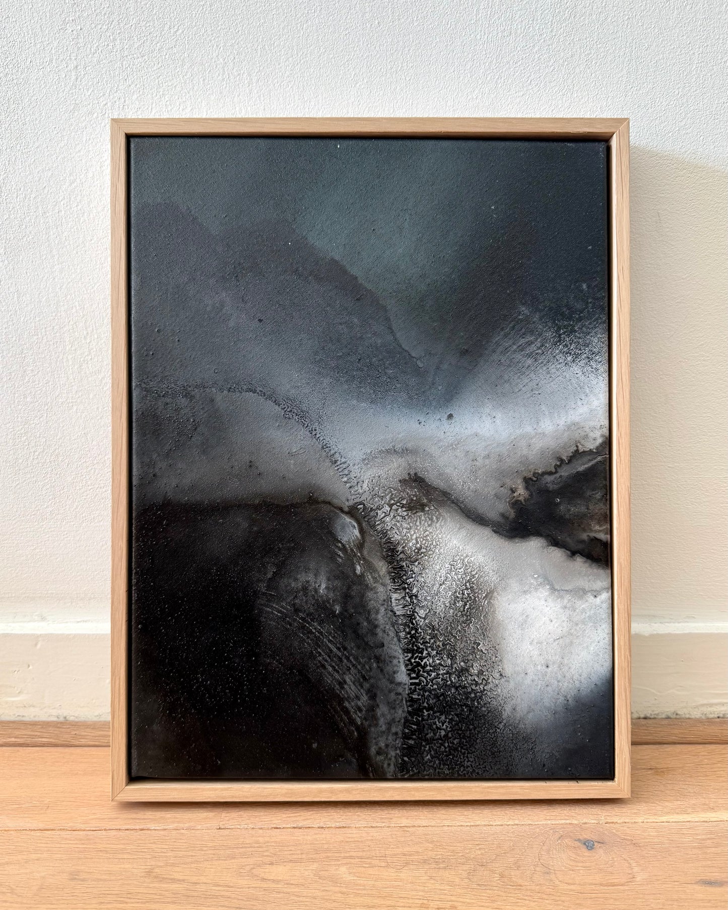 "Breaking Surface", 30 x 40, framed in oak