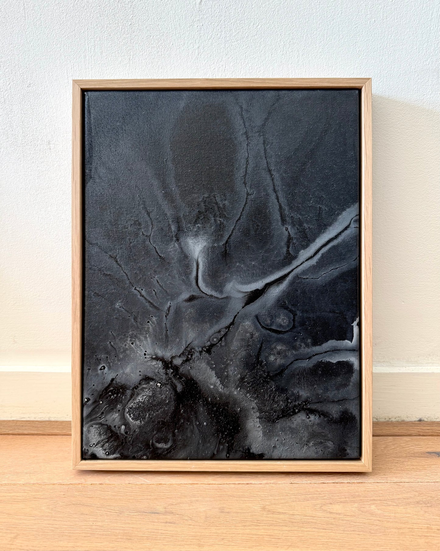 "Lean in", 30 x 40, framed in oak