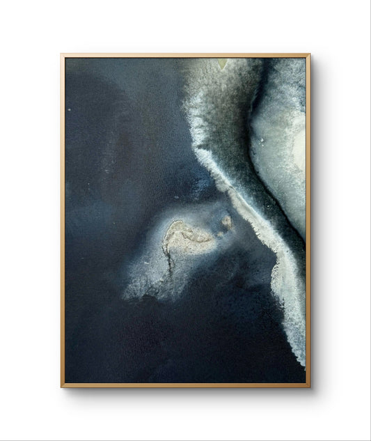 "Freedive", 30 x 40, framed in oak