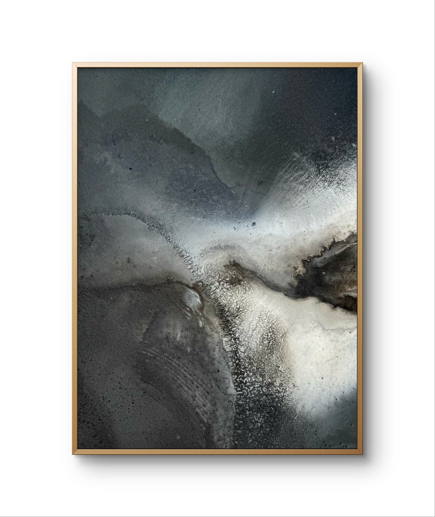 "Breaking Surface", 30 x 40, framed in oak