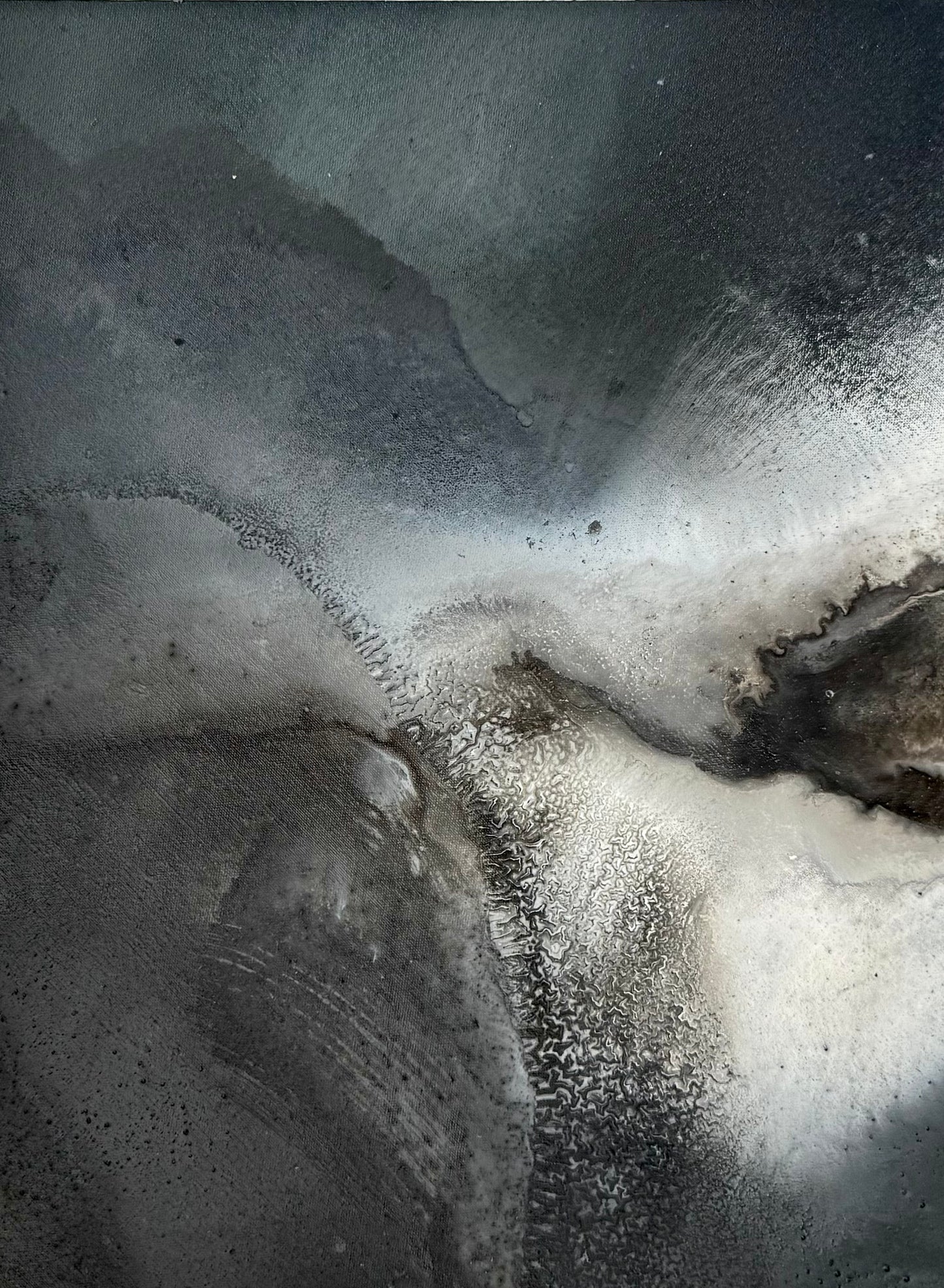 "Breaking Surface", 30 x 40, framed in oak