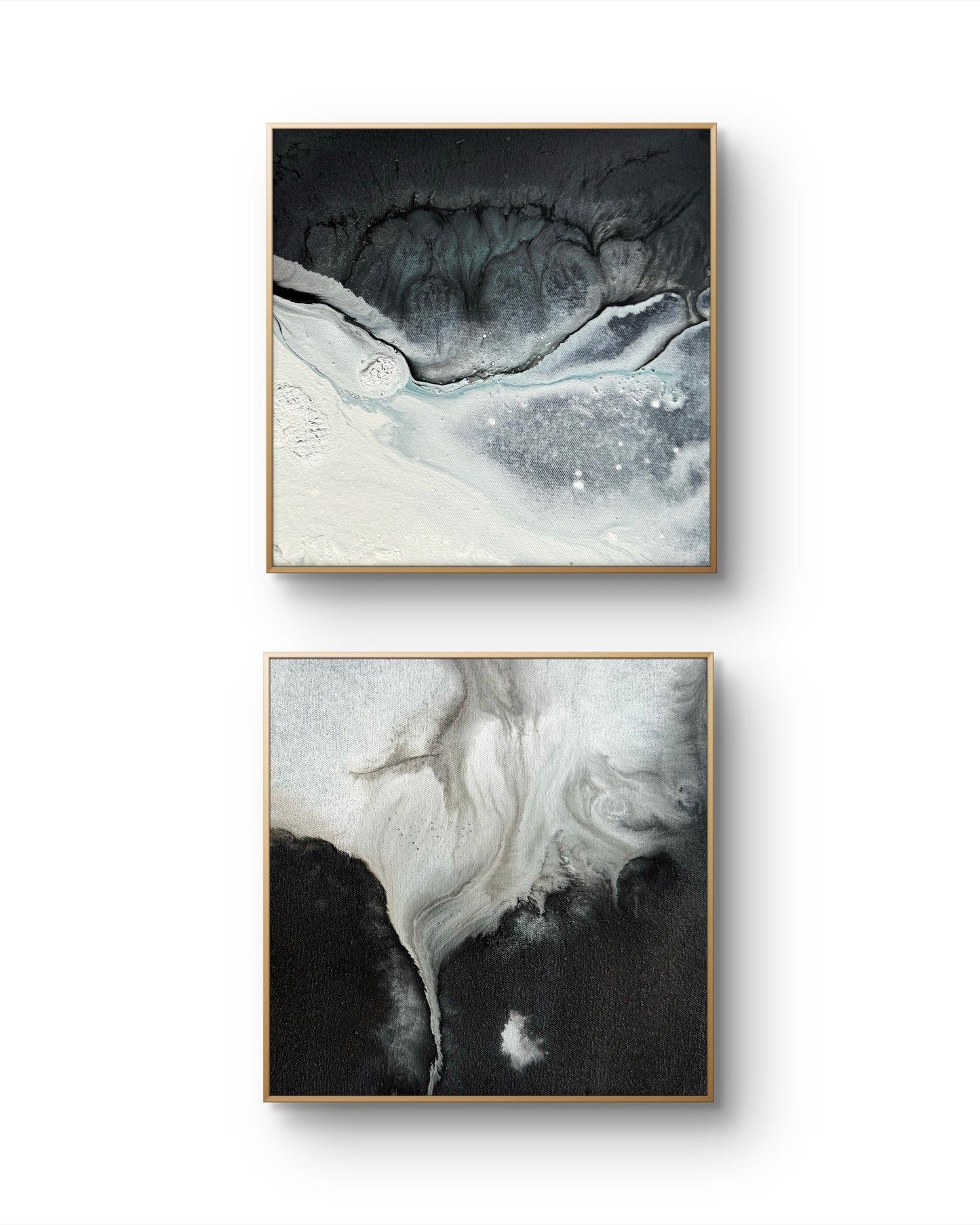 "Fractions III", 20 x 20, framed in oak